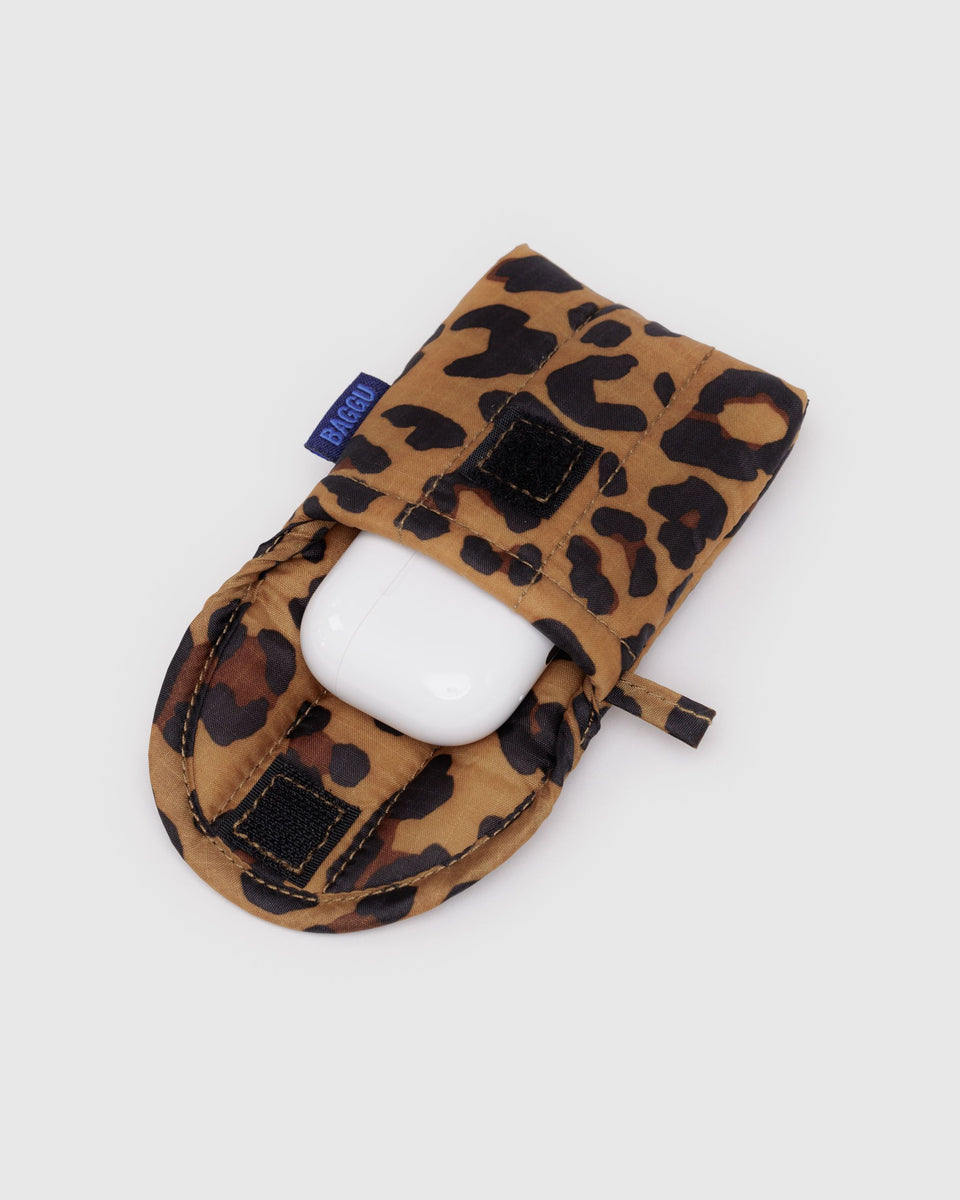 BAGGU Wholesale Cases & Sleeves Puffy Earbuds Case - Leopard