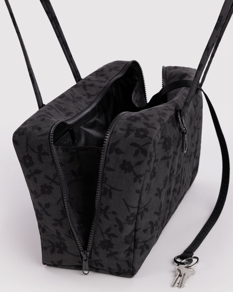 BAGGU Wholesale  Medium Nylon Bowler Bag - Charcoal Ditsy Floral