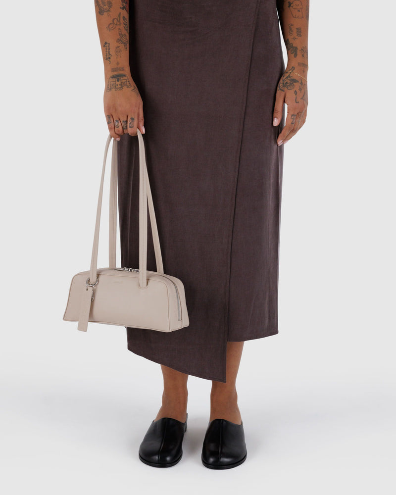 BAGGU Wholesale  Small Recycled Leather Bowler Bag - Stone