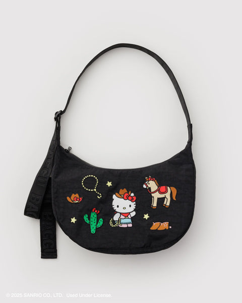 BAGGU Wholesale Shop All Medium Nylon Crescent Bag - Embroidered Hello Kitty Western