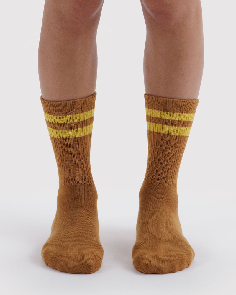 BAGGU Wholesale  Ribbed Sock - Toffee Stripe