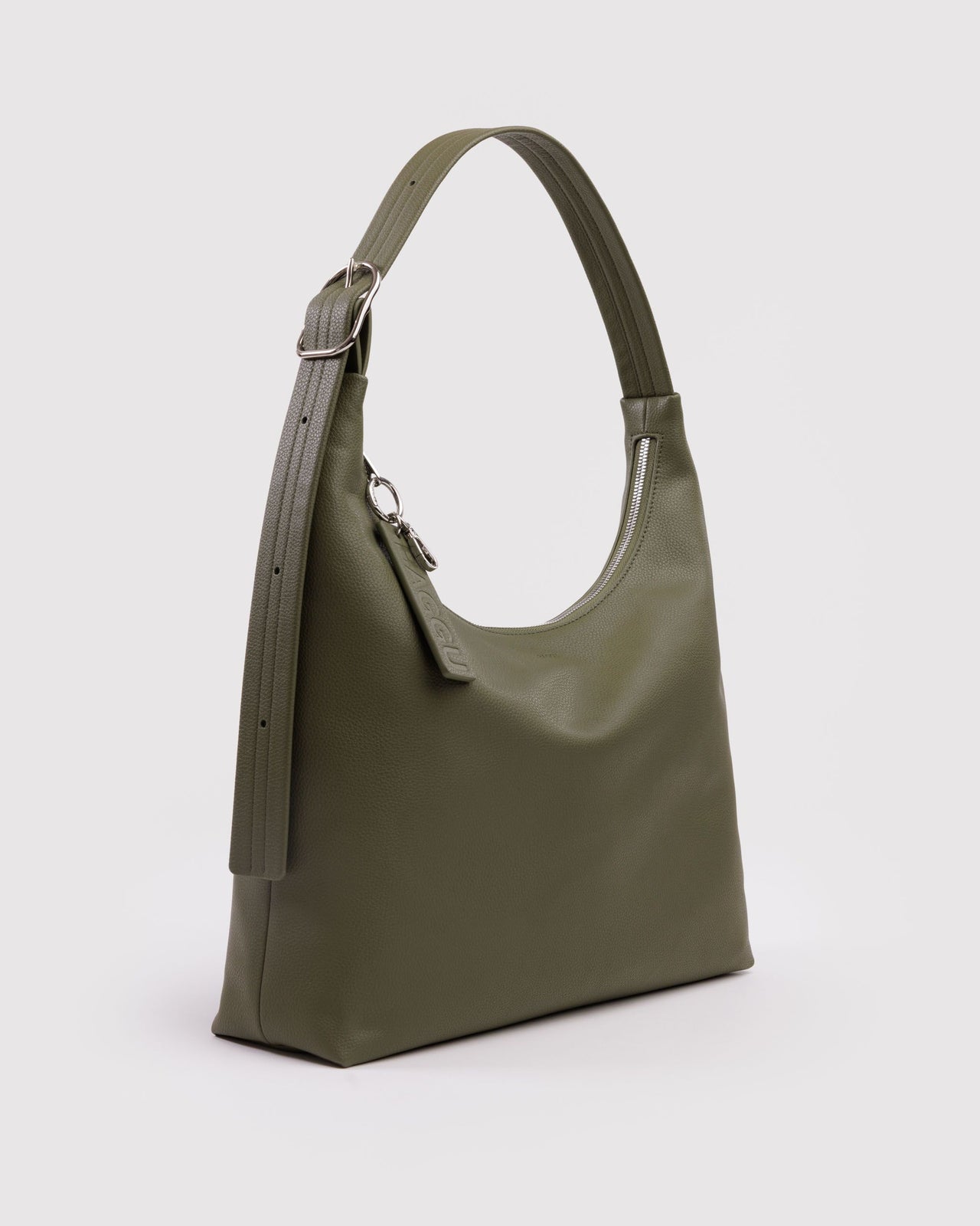 Recycled Leather Shoulder Bag - Loden