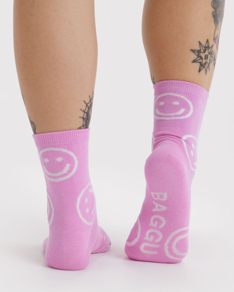 BAGGU Wholesale  Crew Sock - Pink Happy