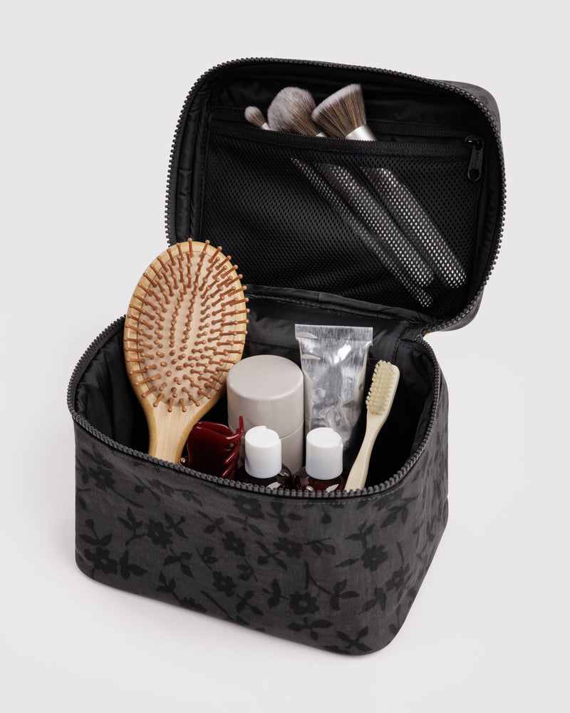 BAGGU Wholesale  Large Cosmetic Case - Charcoal Ditsy Floral