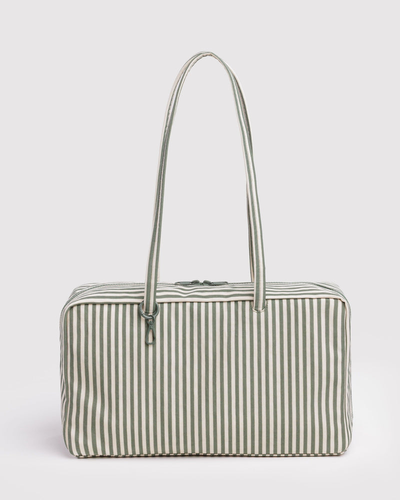 BAGGU Wholesale  Medium Nylon Bowler Bag - Sage Stripe