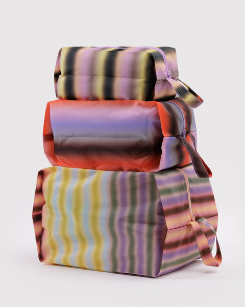 BAGGU Wholesale Travel 3D Zip Set - Gradient Stripes