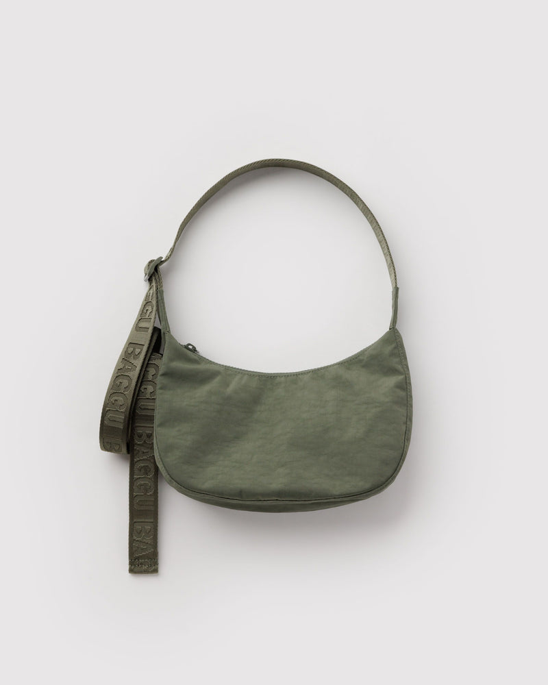 BAGGU Wholesale  Small Nylon Crescent Bag - Caper
