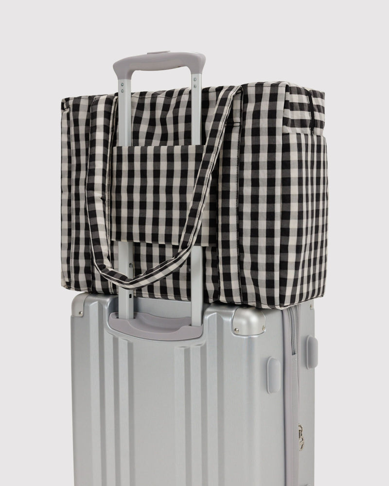 BAGGU Wholesale  Small Cloud Carry-On - Black and Cream Gingham