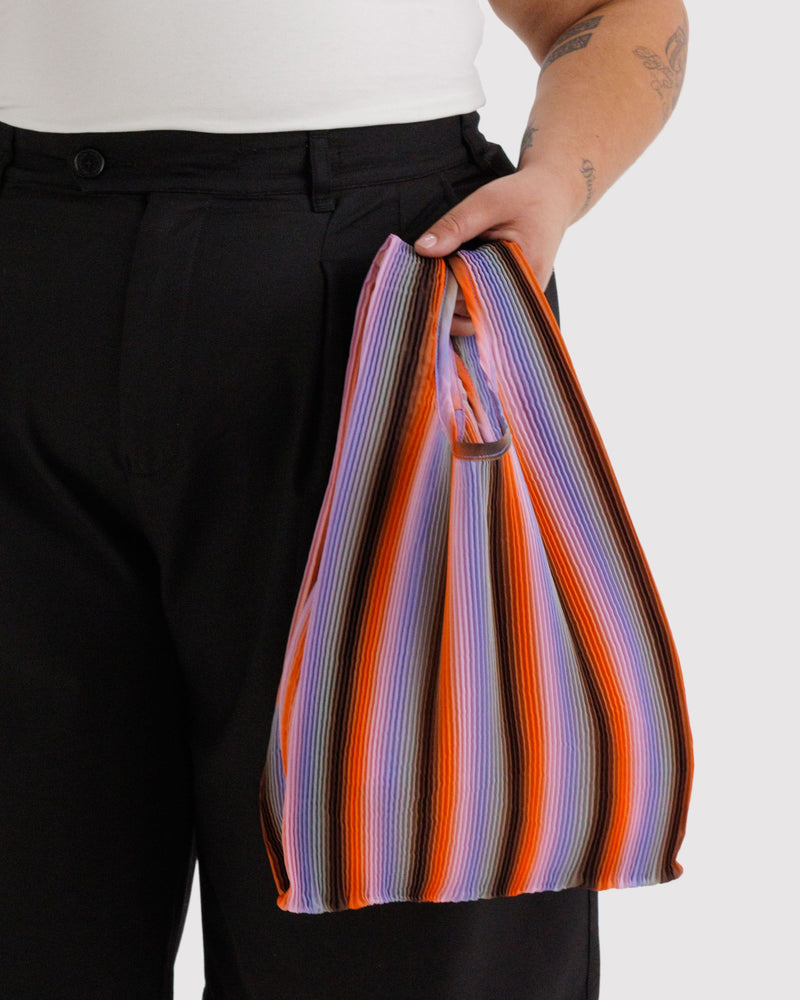 BAGGU Wholesale  Pleated Baggu - Gradient Stripe Poppy & Lilac