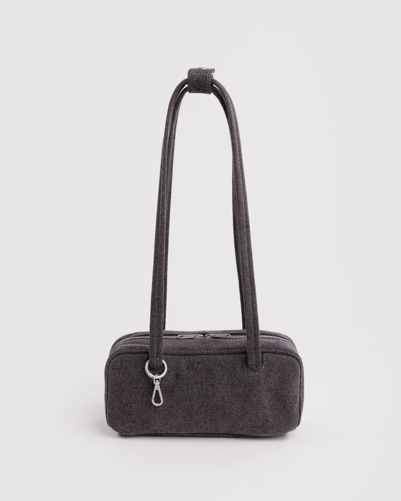 BAGGU Wholesale  Small Denim Bowler Bag - Washed Black Denim