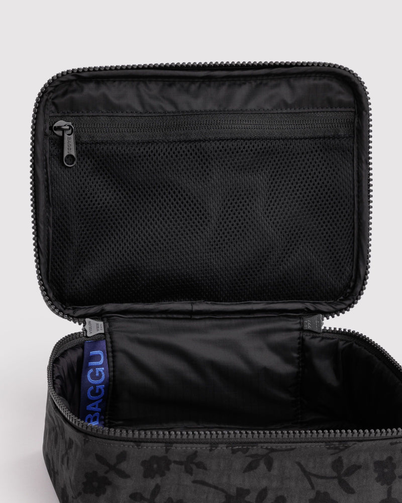 BAGGU Wholesale  Small Cosmetic Case - Charcoal Ditsy Floral