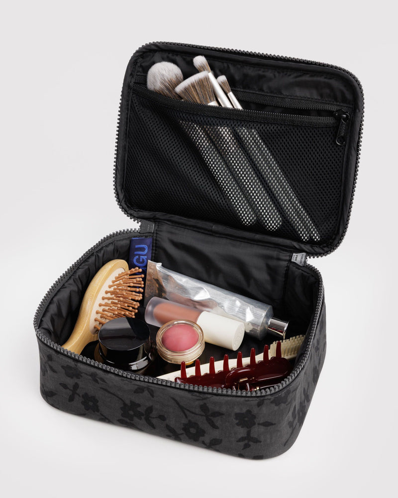 BAGGU Wholesale  Small Cosmetic Case - Charcoal Ditsy Floral