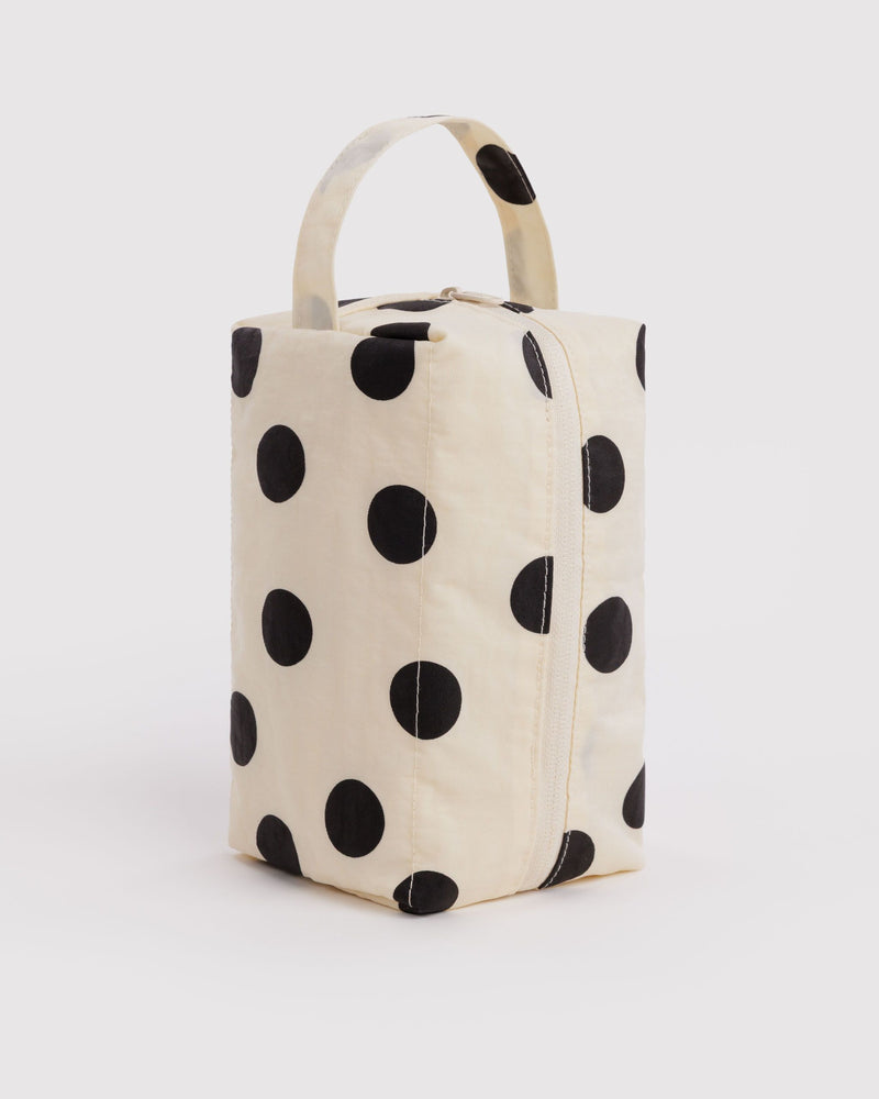 BAGGU Wholesale  Dopp Kit - Cream and Black Polka Dot