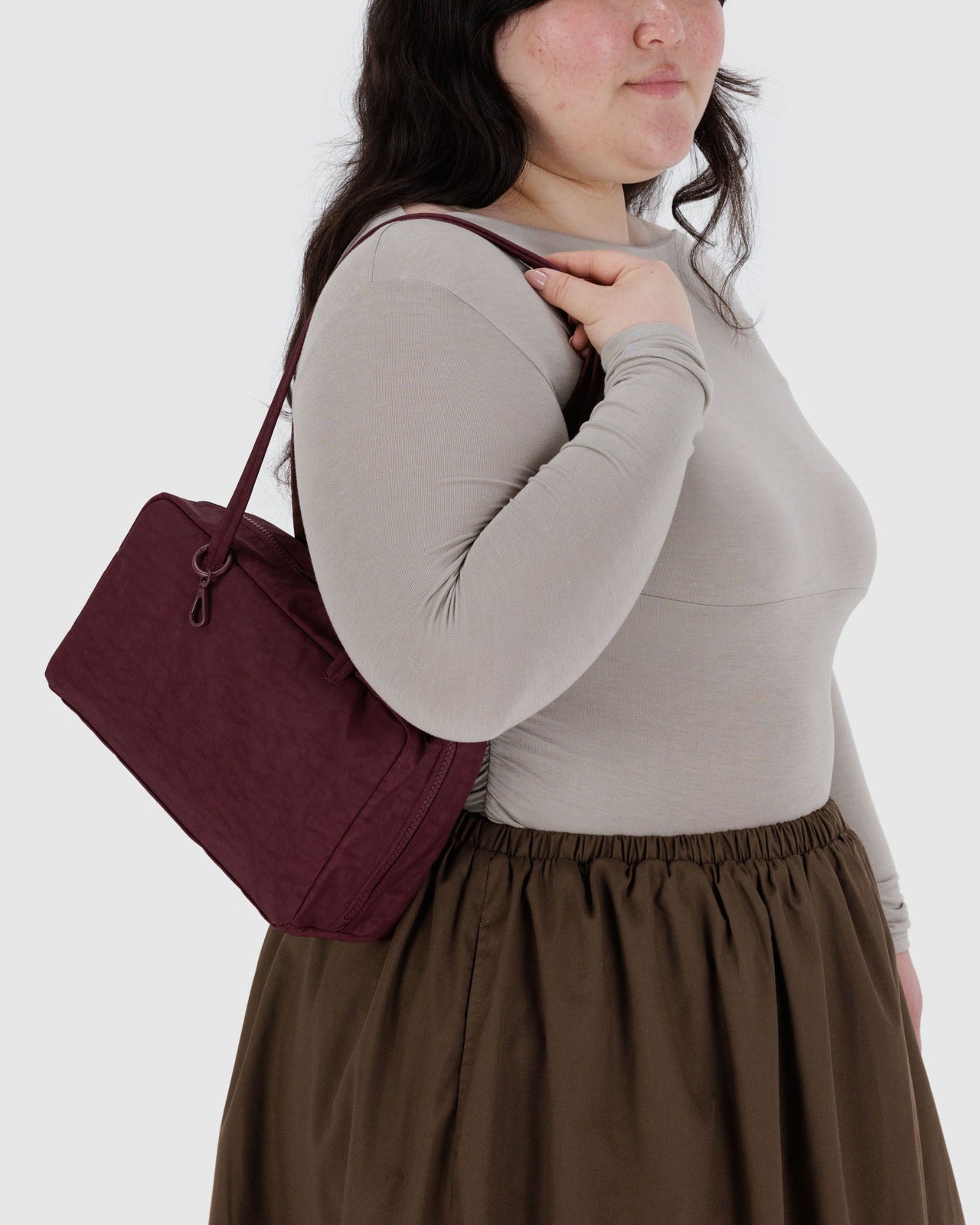 Nylon Bowler Bag - Mahogany