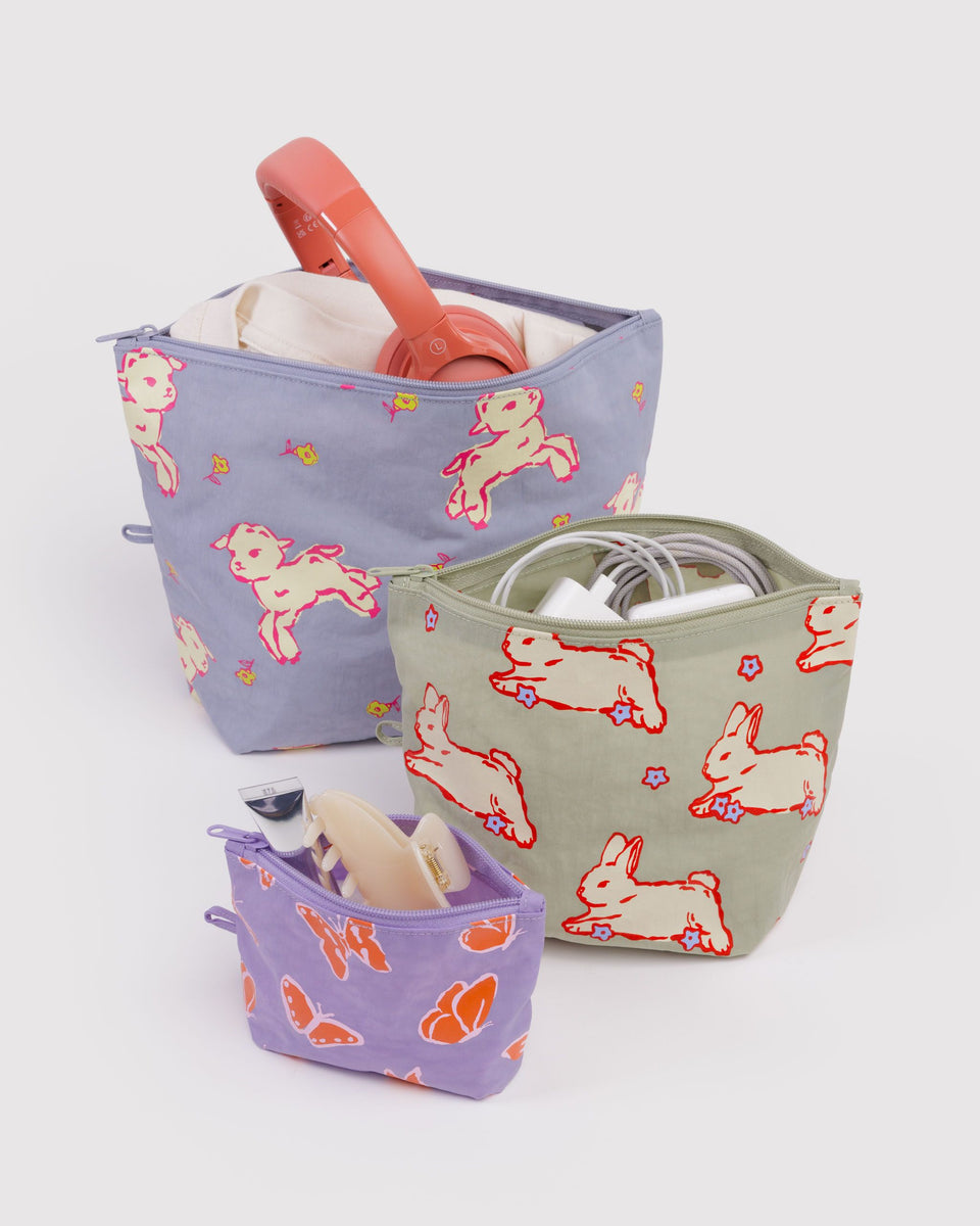 BAGGU Wholesale Pouches Go Pouch Set - Spring Animals
