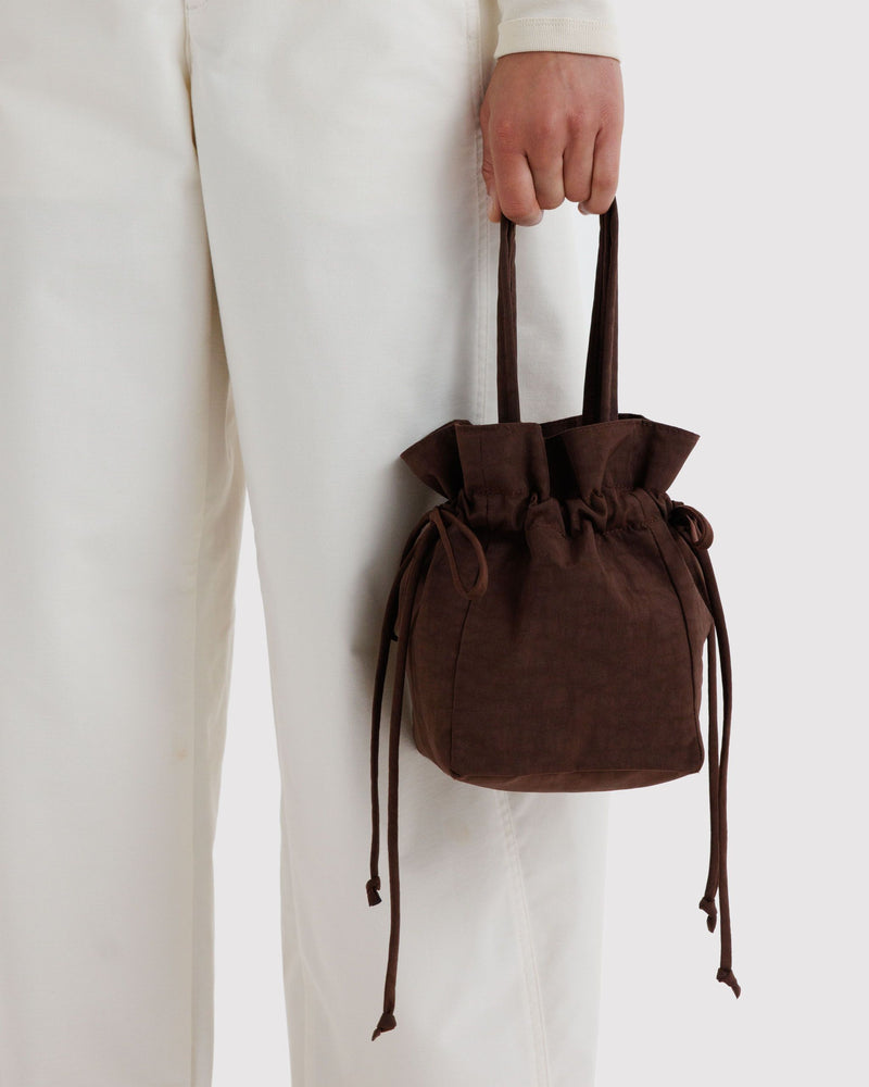 BAGGU Wholesale  Nylon Drawstring Bag - Coffee