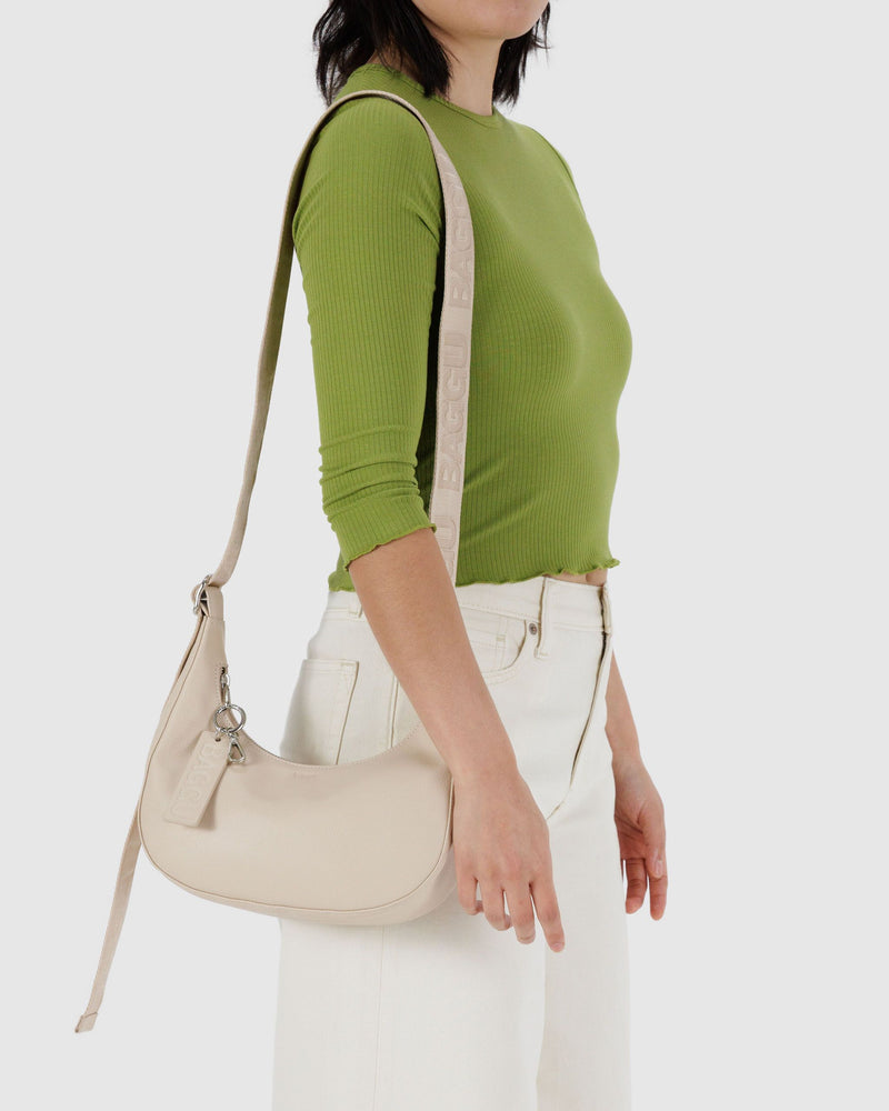 BAGGU Wholesale  Small Recycled Leather Crescent Bag - Stone