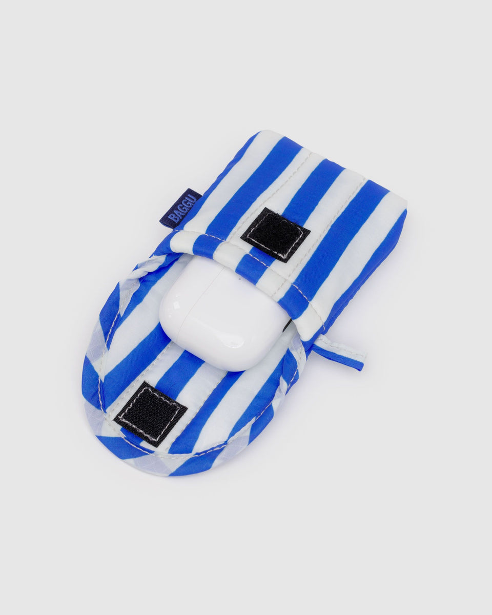 BAGGU Wholesale Cases & Sleeves Puffy Earbuds Case - Blue Painted Stripe