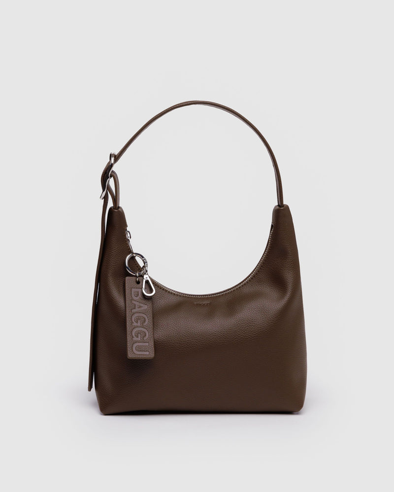 BAGGU Wholesale  Mini Recycled Leather Shoulder Bag - Brown