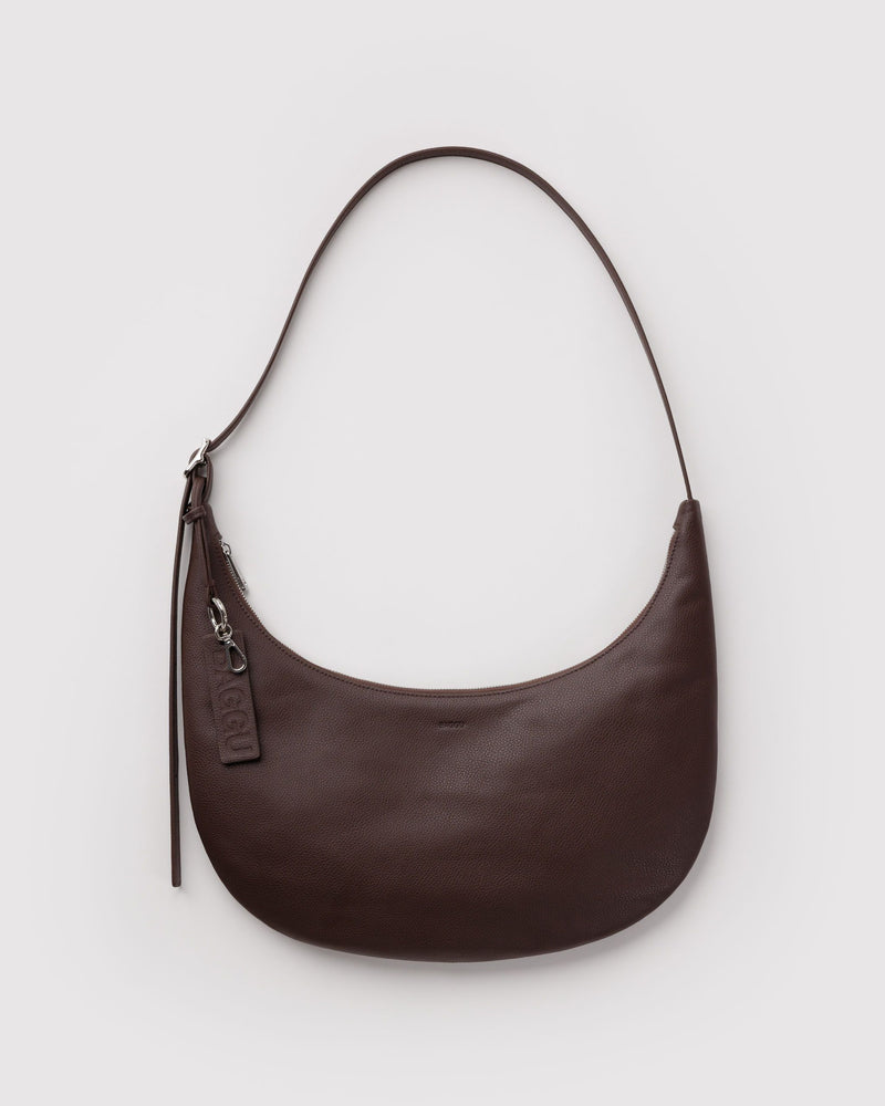 BAGGU Wholesale  Medium Recycled Leather Flat Crescent - Brown