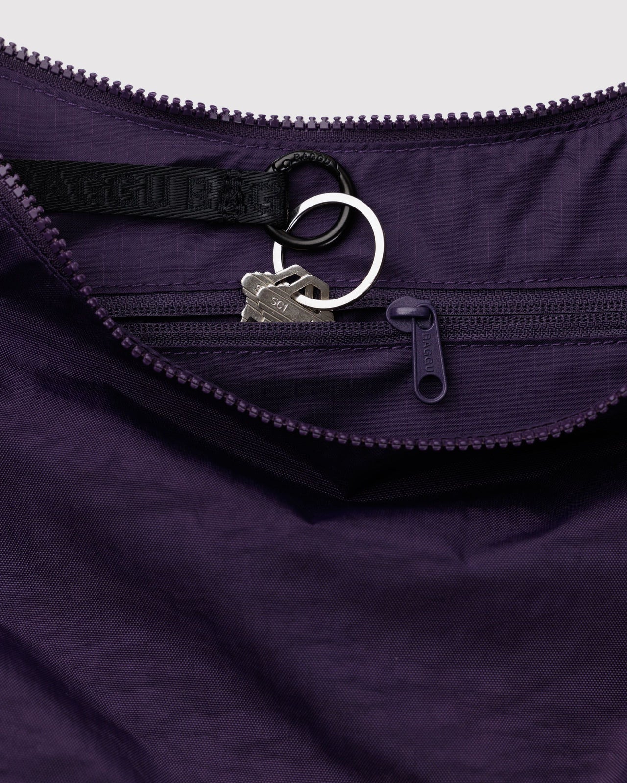 Medium Nylon Crescent Bag - Fig