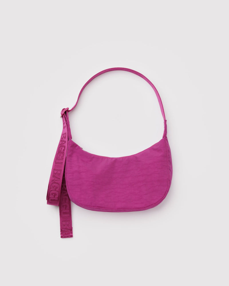 BAGGU Wholesale  Small Nylon Crescent Bag - Deep Fuchsia