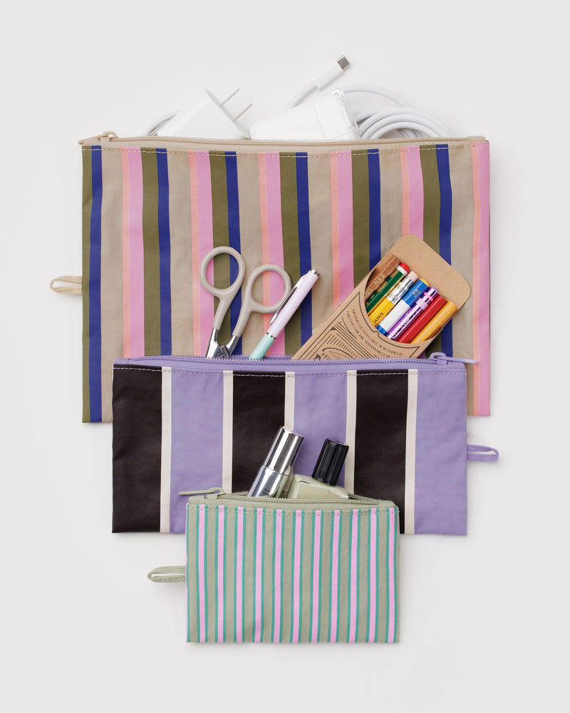 BAGGU Wholesale  Flat Pouch Set - Candy Shop Stripes