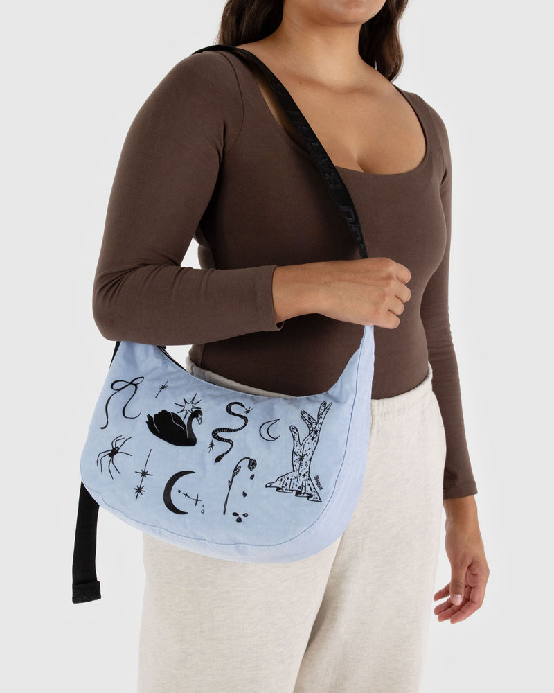 BAGGU Wholesale Shop All Medium Nylon Crescent Bag - Embroidered Ballet Icons