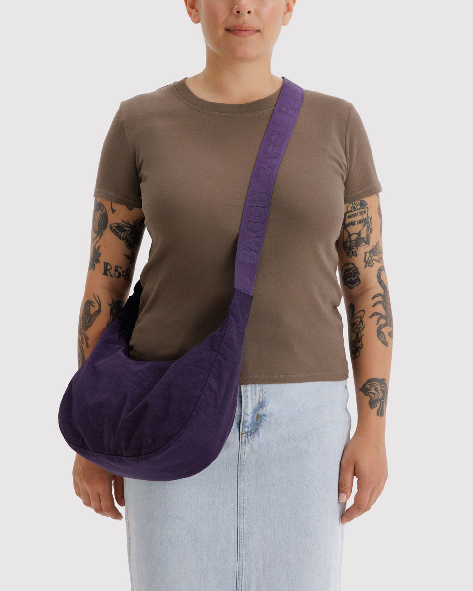 BAGGU Wholesale Cross Body Medium Nylon Crescent Bag - Fig