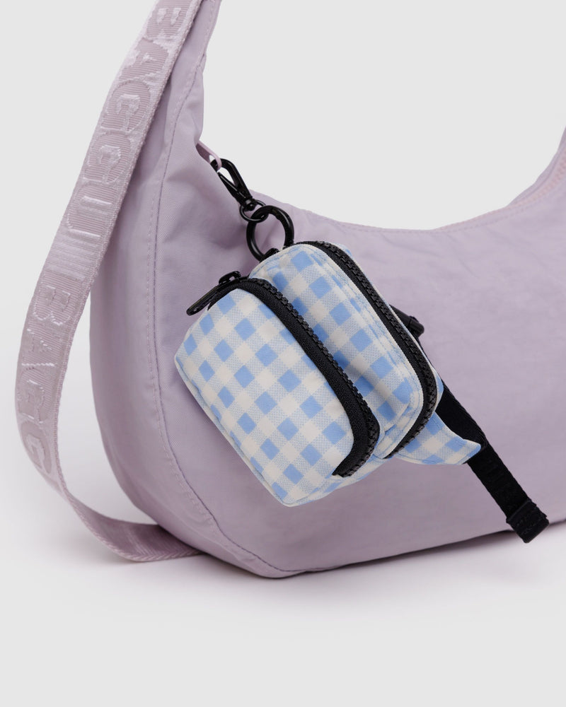 BAGGU Wholesale  Fanny Pack Charm - Light Blue Gingham