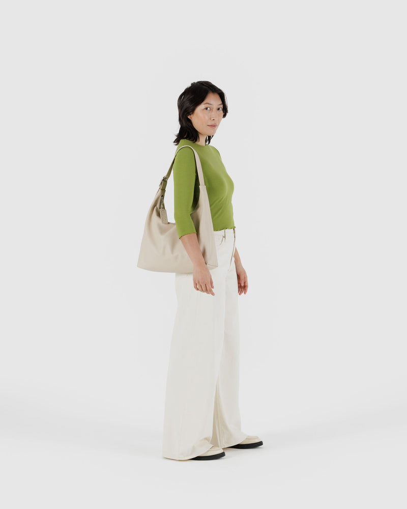 BAGGU Wholesale  Recycled Leather Shoulder Bag - Stone