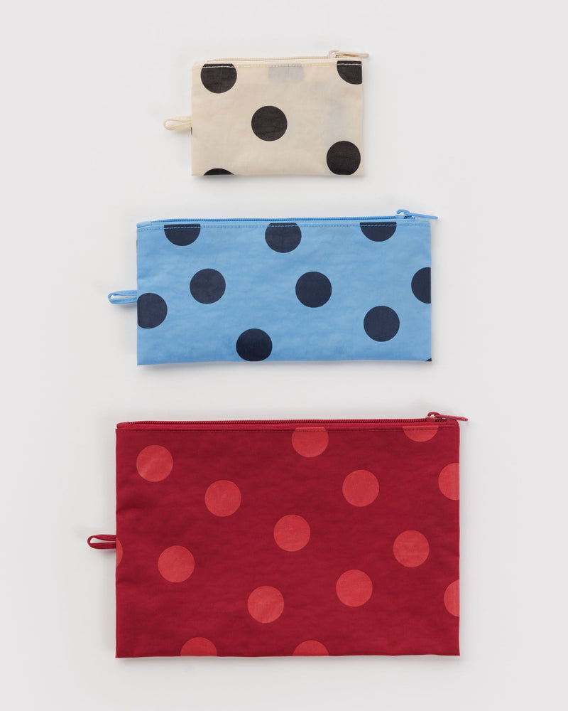 BAGGU Wholesale  Flat Pouch Set - Polka Dot Mix