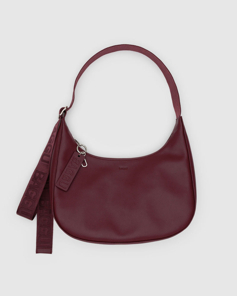 BAGGU Wholesale  Medium Recycled Leather Crescent Bag - Mahogany