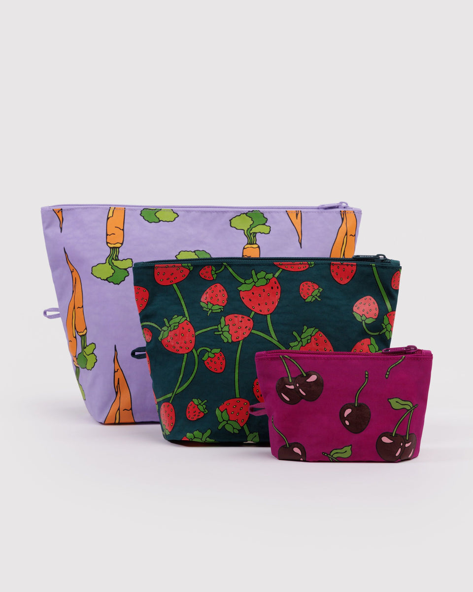 BAGGU Wholesale Pouches Go Pouch Set - Carrots & Berries