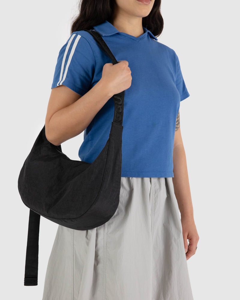 BAGGU Wholesale Shop All Medium Nylon Crescent Bag - Black