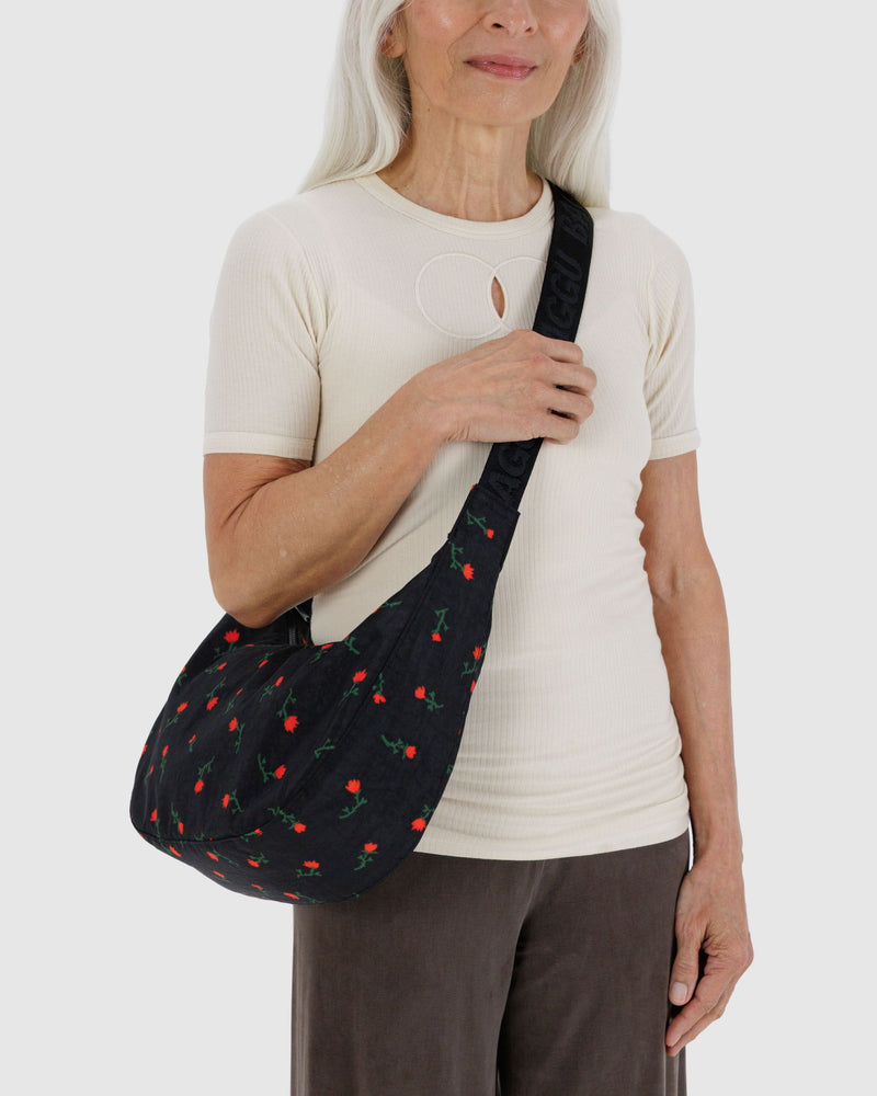 BAGGU Wholesale Shop All Medium Nylon Crescent Bag - Painted Wildflower