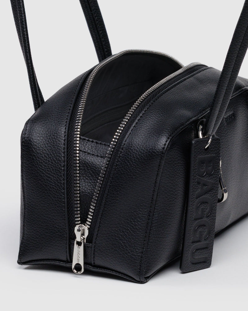 BAGGU Wholesale  Small Recycled Leather Bowler Bag - Black