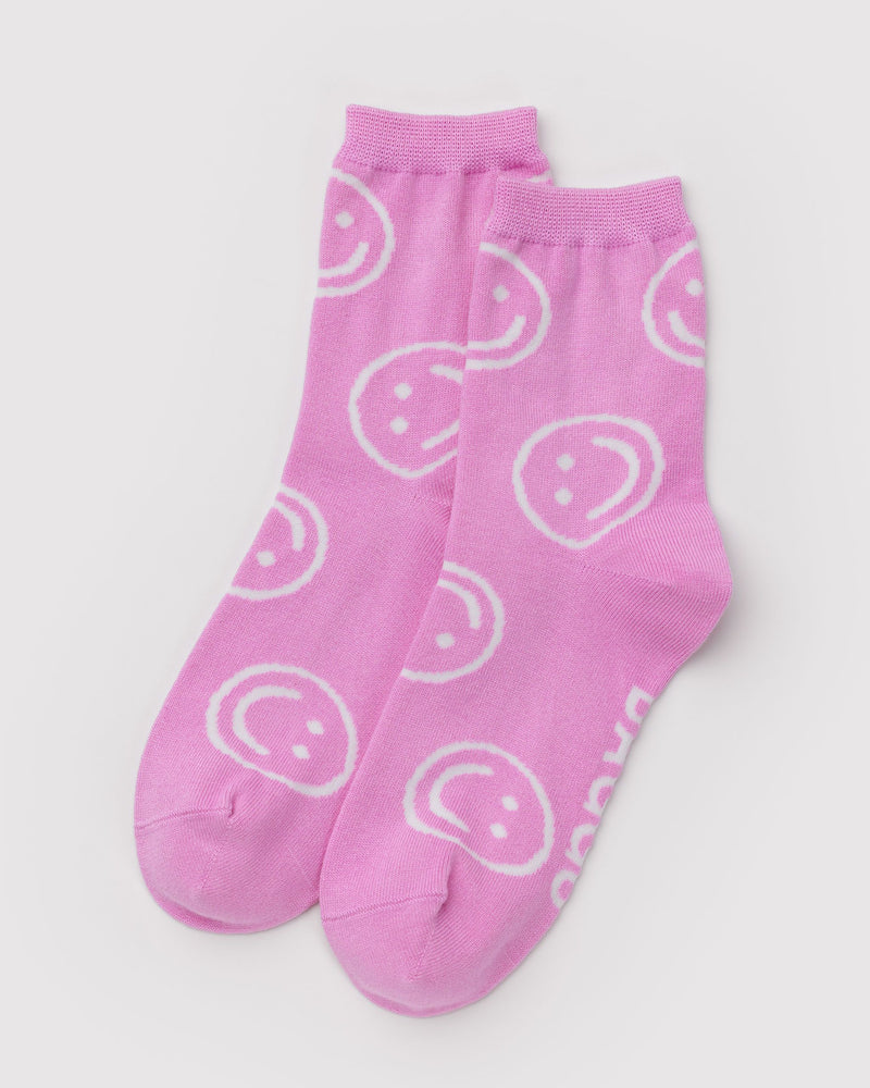 BAGGU Wholesale  Crew Sock - Pink Happy