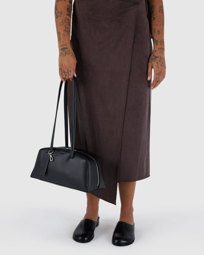 BAGGU Wholesale  Recycled Leather Bowler Bag - Black