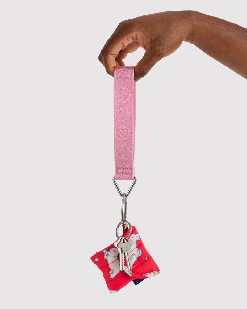 BAGGU Wholesale Shop All Logo Keychain - Pink Happy