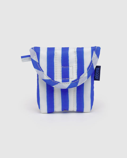 BAGGU Wholesale Cases & Sleeves Puffy Earbuds Case - Blue Painted Stripe