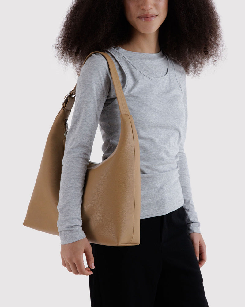 BAGGU Wholesale  Recycled Leather Shoulder Bag - Dune