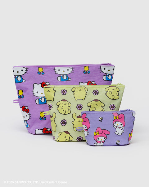 BAGGU Wholesale Travel Go Pouch Set - Hello Kitty and Friends Florals