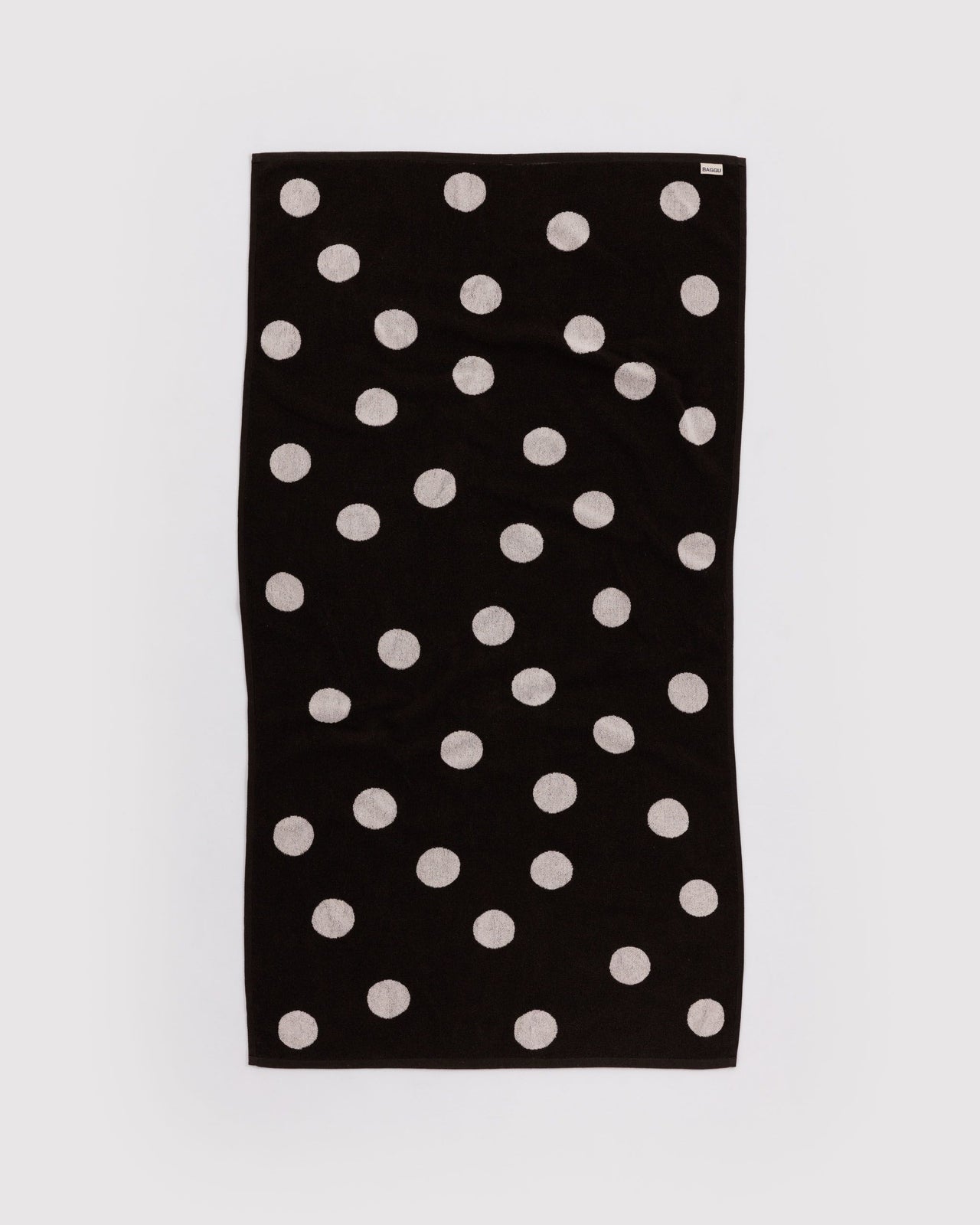 Bath Towel - Cream and Black Polka Dot