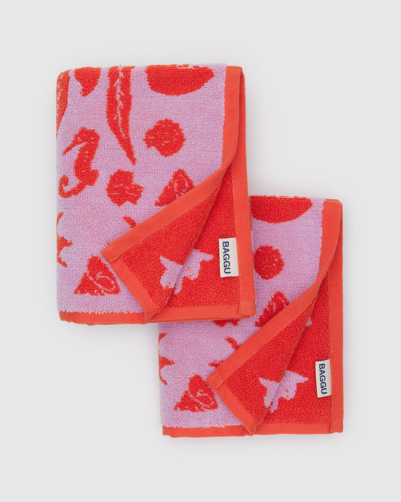 BAGGU Wholesale  Hand Towel Set of 2 - Sea Shells
