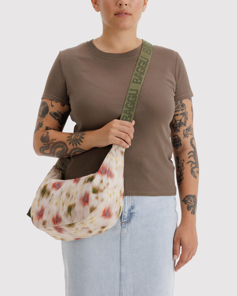BAGGU Wholesale Shop All Medium Nylon Crescent Bag - Abstract Floral