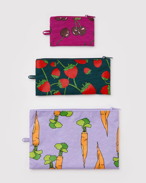 BAGGU Wholesale Shop All Flat Pouch Set - Carrots & Berries