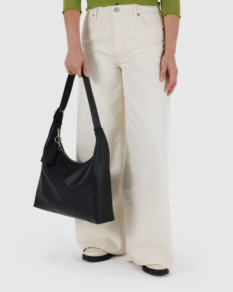 BAGGU Wholesale  Recycled Leather Shoulder Bag - Black