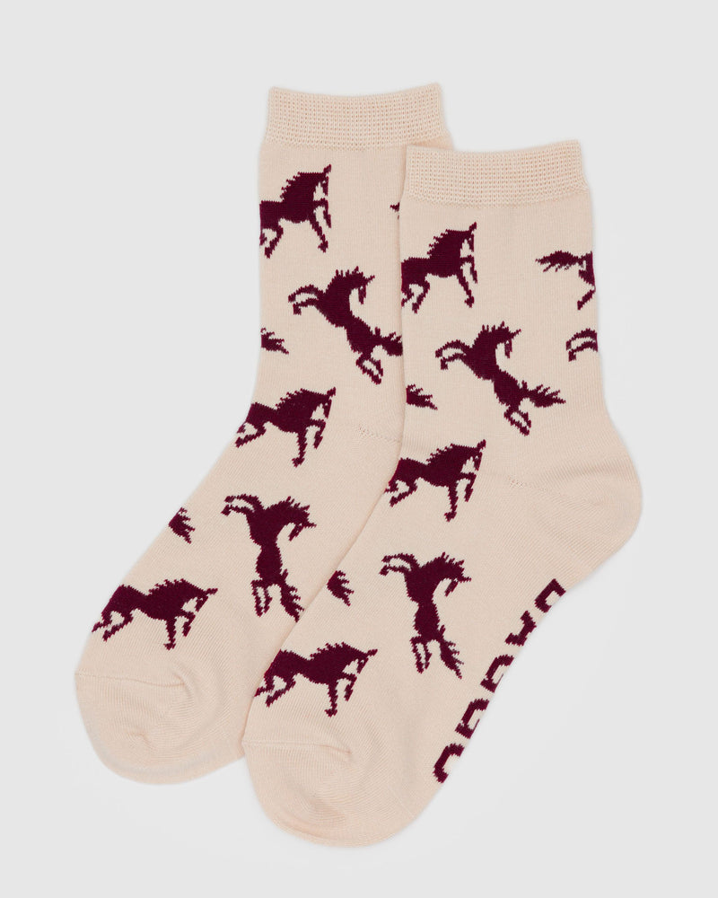 BAGGU Wholesale  Crew Sock - Horses
