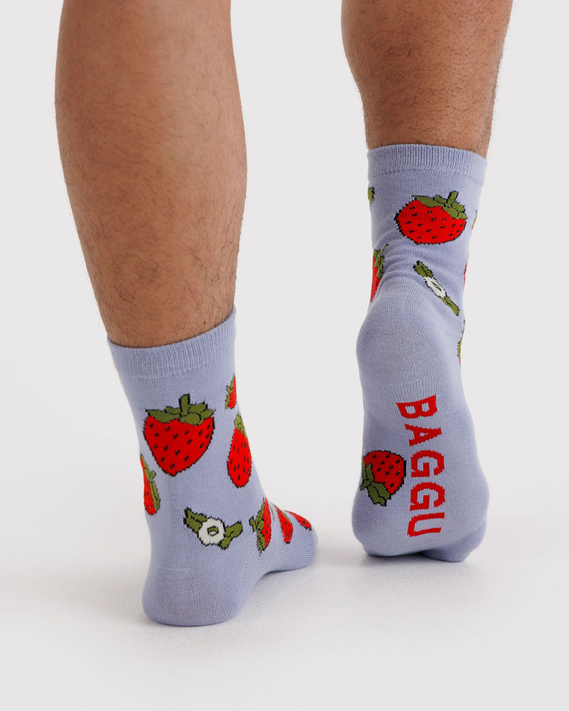BAGGU Wholesale  Crew Sock - Strawberry Blossom